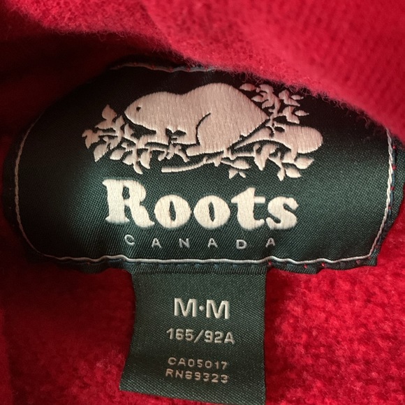 COPY - Roots deep red hoodie w grey fabric beaver white embroidery unisex EUC - Picture 2 of 6